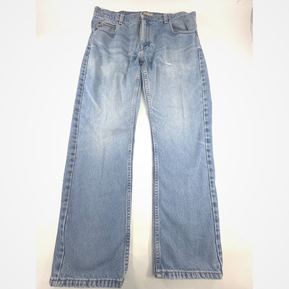 LL Bean Standard Fit Mens Jeans 36x30 Medium Wash Blue Straight Leg 296551